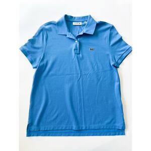 Blue Lacoste Short Sleeve Cotton Polo Shirt Regular Fit Size 40 or Medium